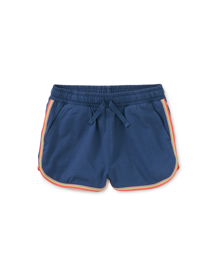 Rainbow Binding Track Shorts in Cobalt - View 1