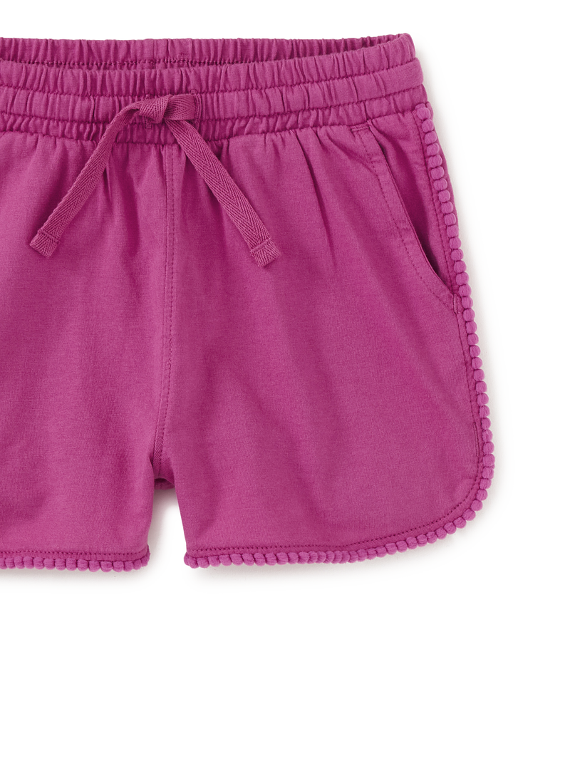 Pom-Pom Gym Shorts in Mulberry - View 2