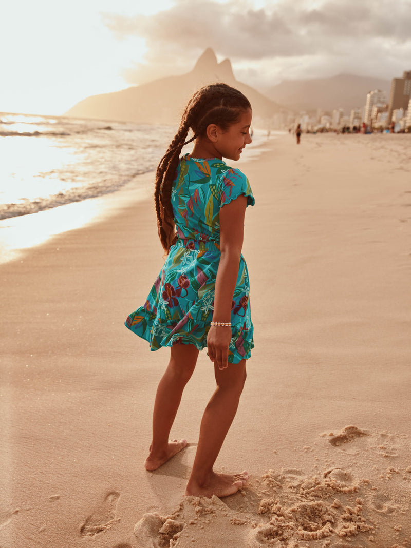 Ruffle Skirt in Tropical Floral Burst - View 2