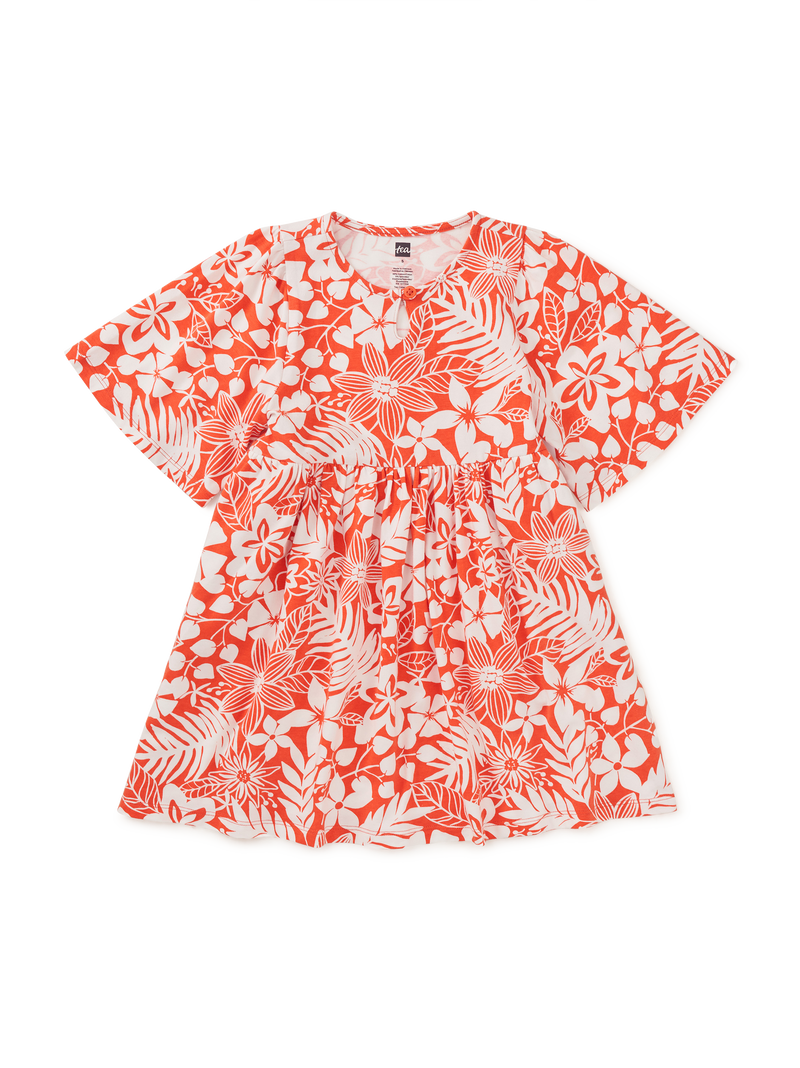 Kaftan Dress in Tropical Foliage - View 1