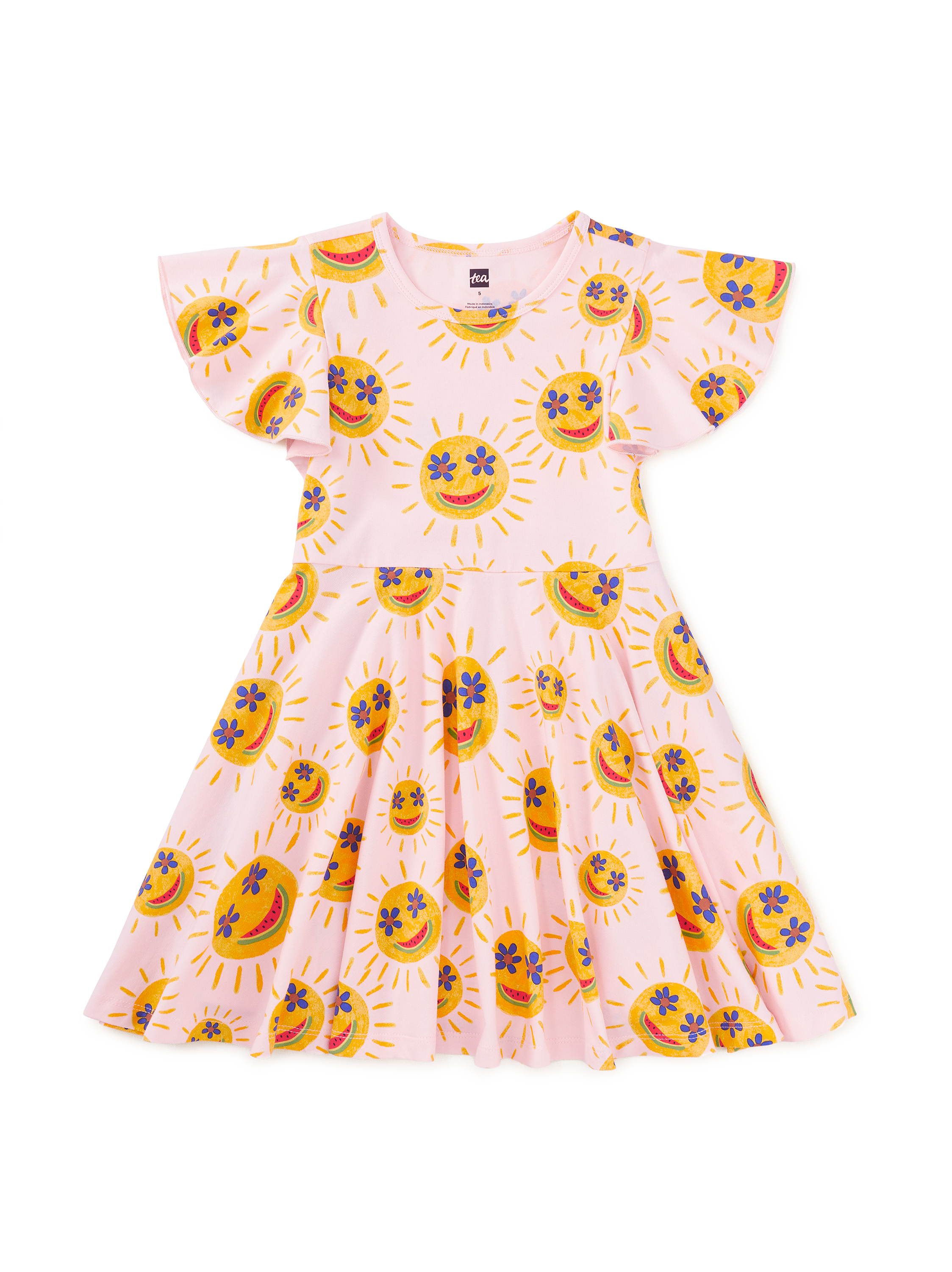 Flutter Sleeve Twirl Dress
