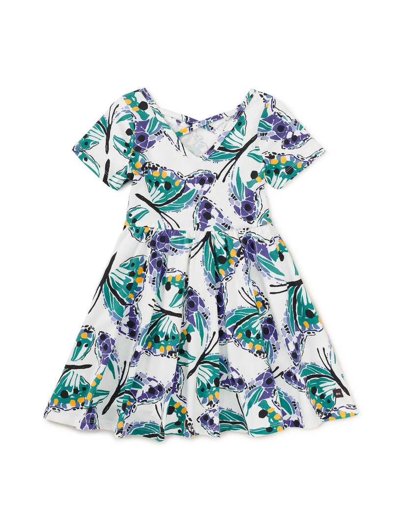 Short Sleeve Ballet Dress in Carnival Butterfly - View 2