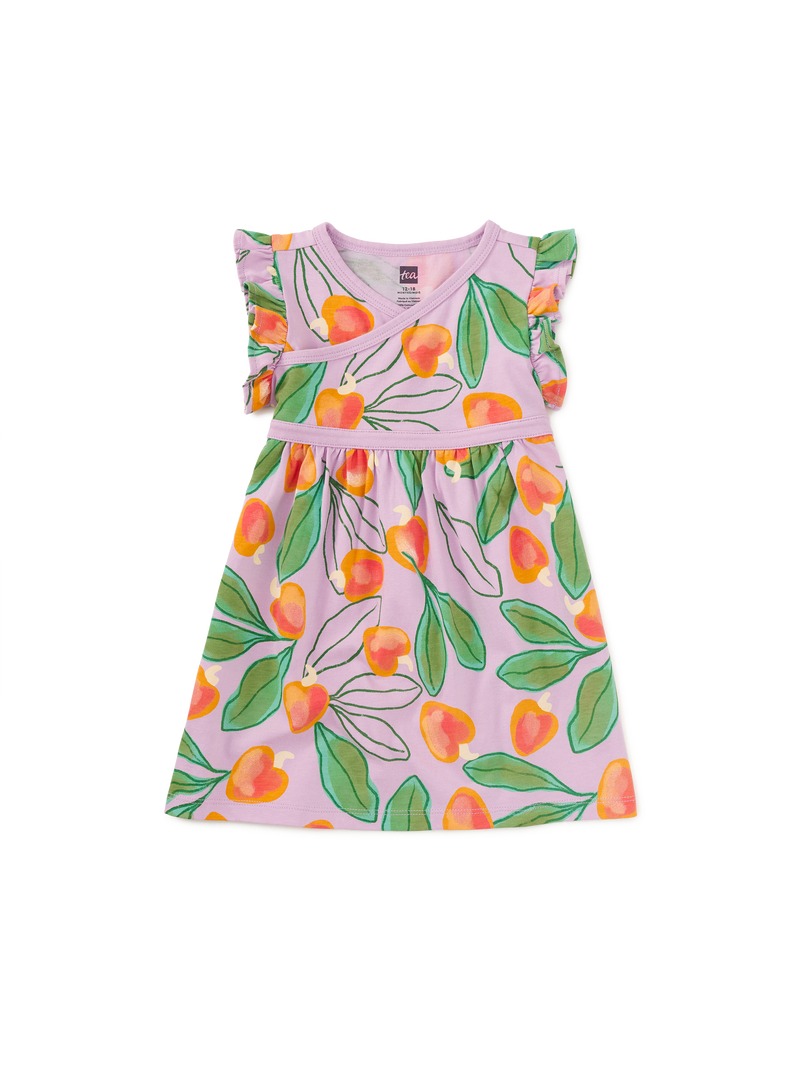 Wrap Neck Dress in Cashew Apple - View 2