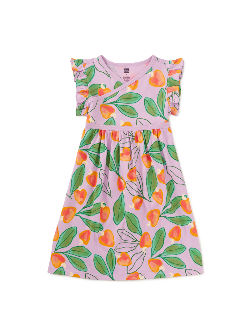 Wrap Neck Dress in Cashew Apple - View 1