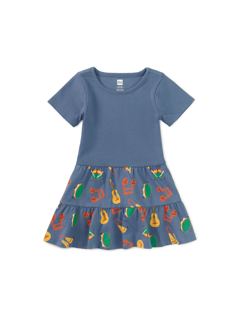 Tier Skirted Twirl Dress in Bateria Instruments - View 2