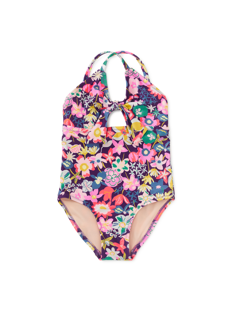 Cut Out One Piece Swimsuit in Caribbean Wildflowers - View 1