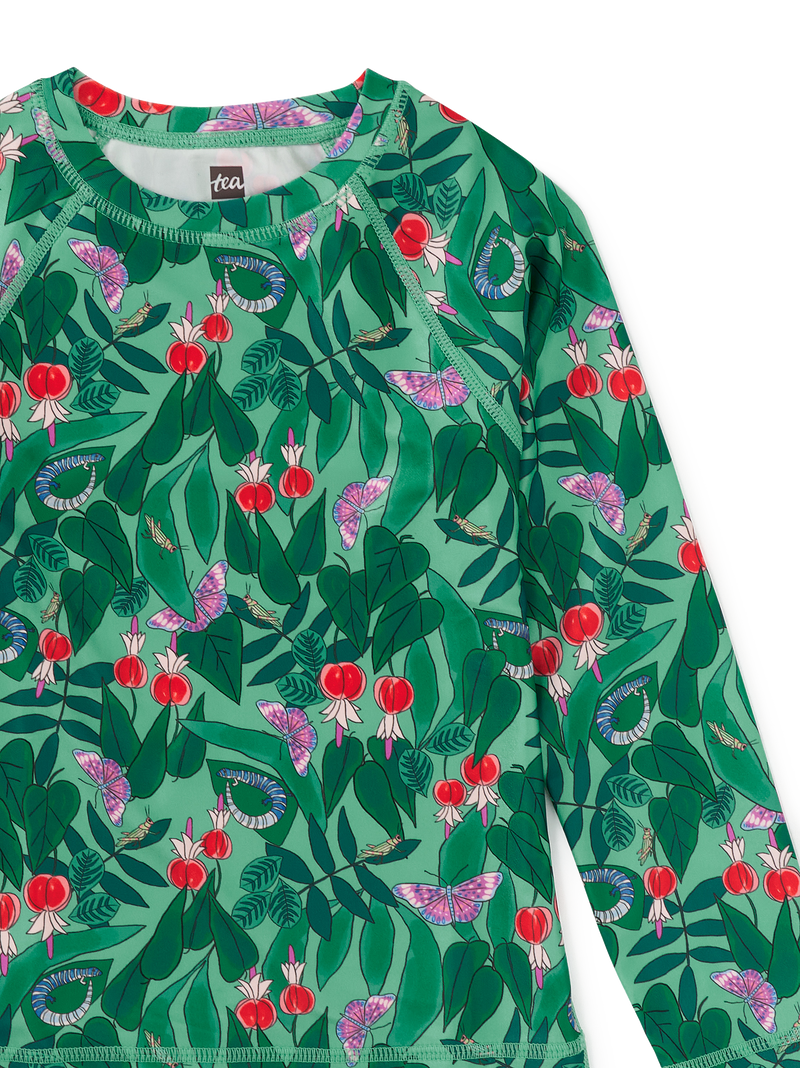 Long Sleeve Rash Guard in Jungle Botanical - View 2