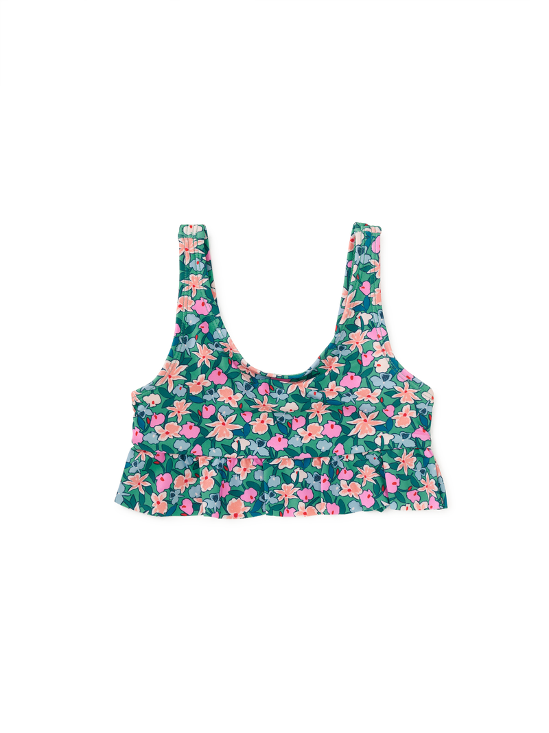 Ruffle Tankini Swim Top in Orchid Ditsy - View 1