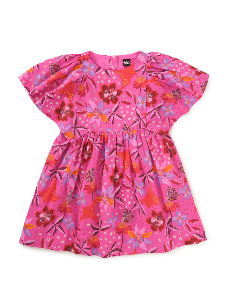Butterfly Sleeve Twirl Dress in Brazilian Painted Floral - View 1