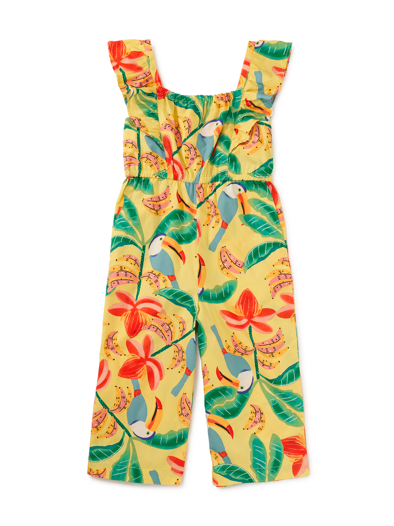 Flutter Strap Jumpsuit in Toucan Banana Tree - View 1