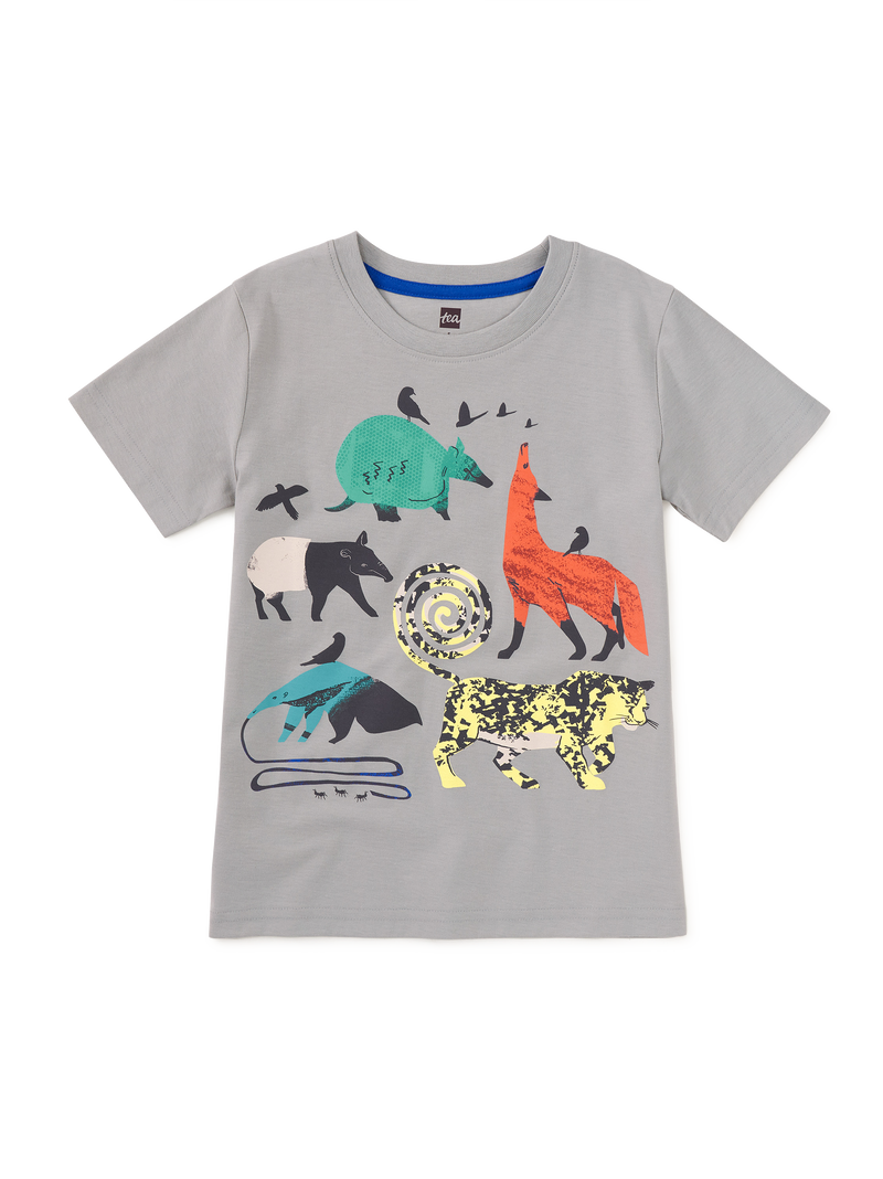 Rainforest Animals Graphic Tee in Mica - View 1