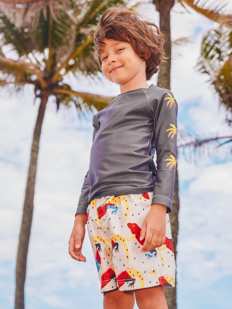 Mid-Length Swim Trunks in Iguana A Go-Go - View 2