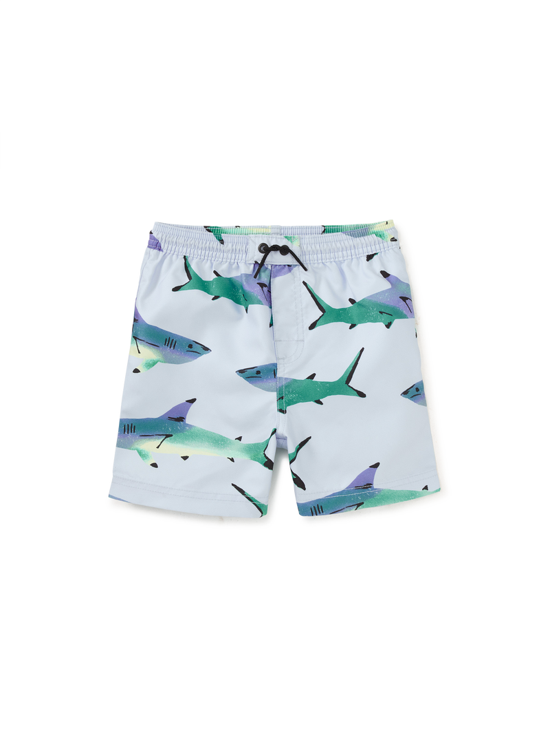 Mid-Length Swim Trunks in Painted Sharks - View 1