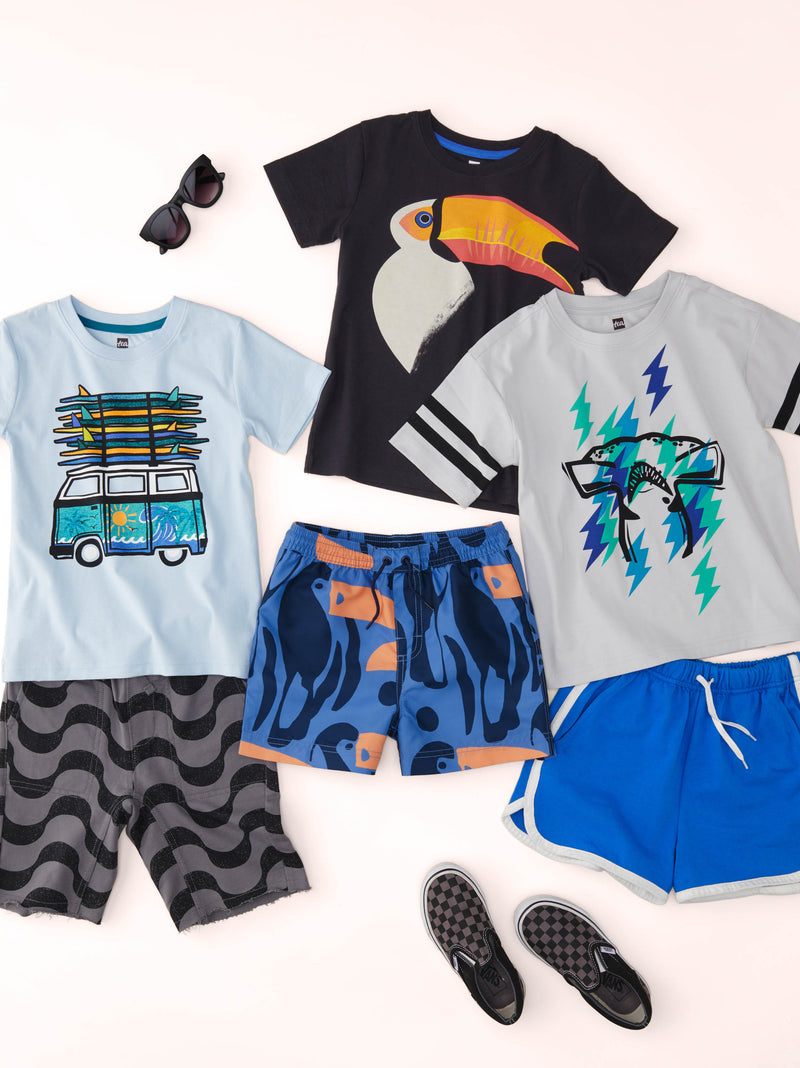 Shortie Swim Trunks in Toucan Cut Out - View 2