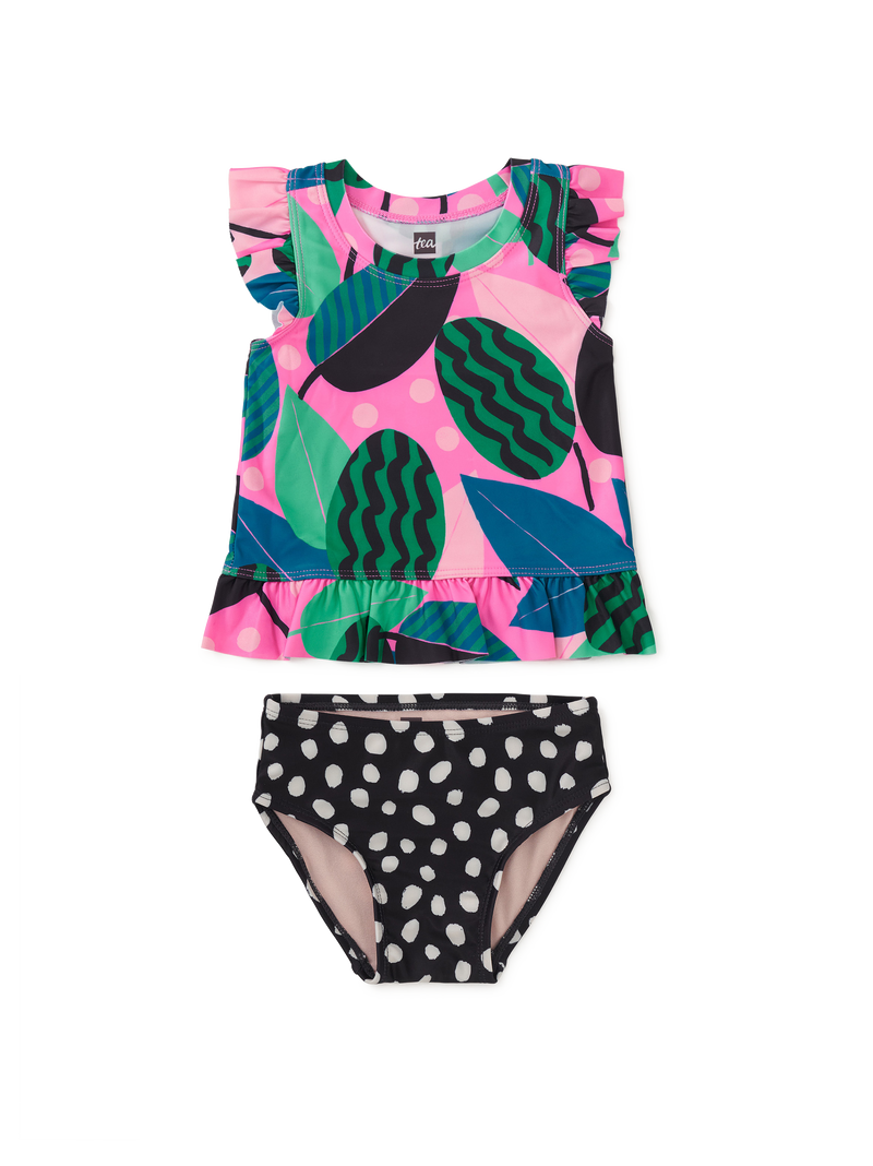 Short Sleeve Baby Swim Set in Bossa Nova Foliage - View 1