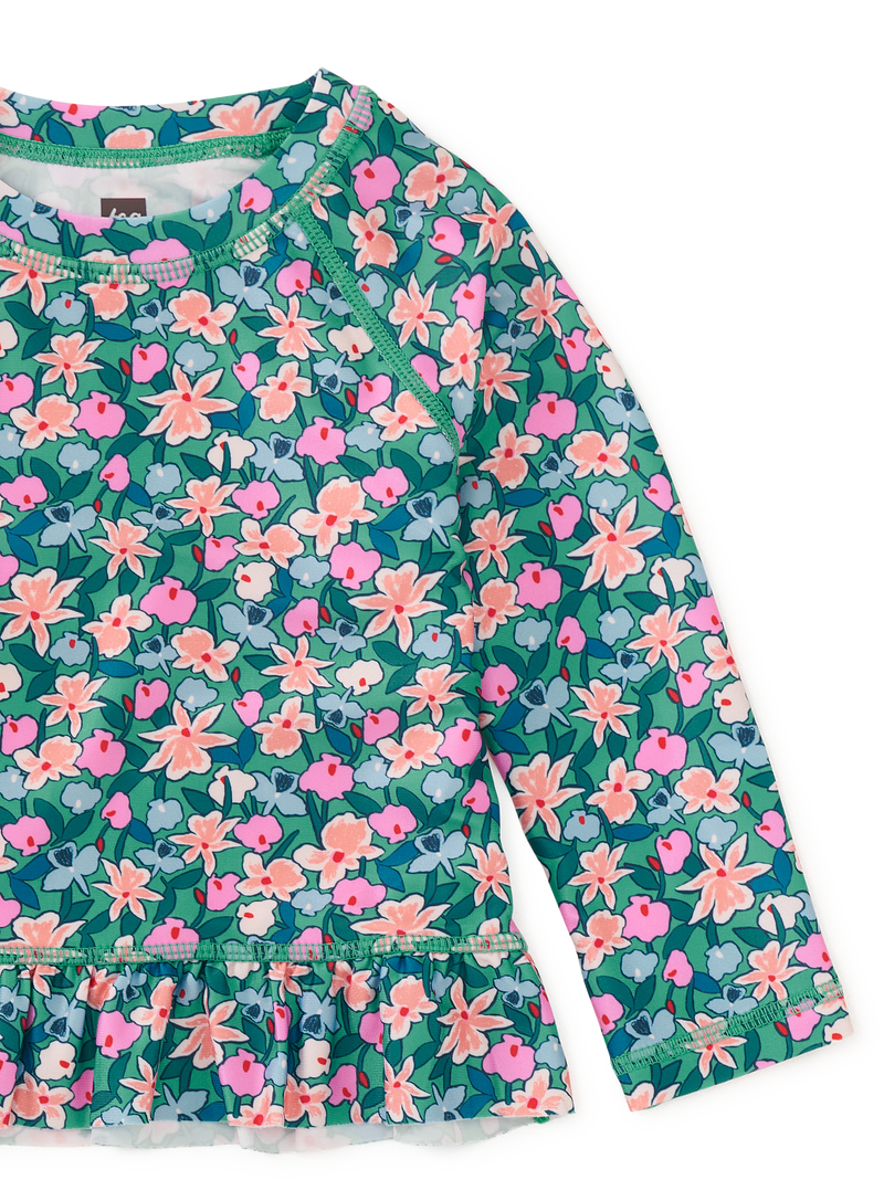 Rash Guard Baby Swim Set in Orchid Ditsy - View 2