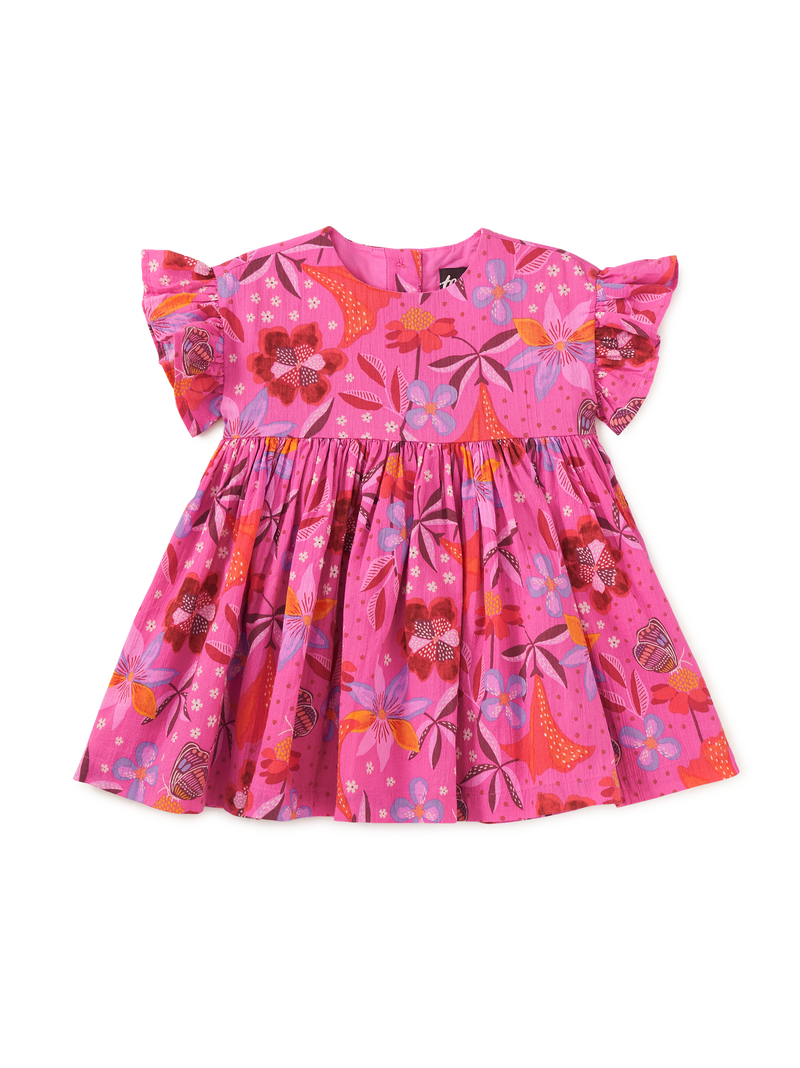 Ruffle Sleeve Baby Dress Set in Brazilian Painted Floral - View 2