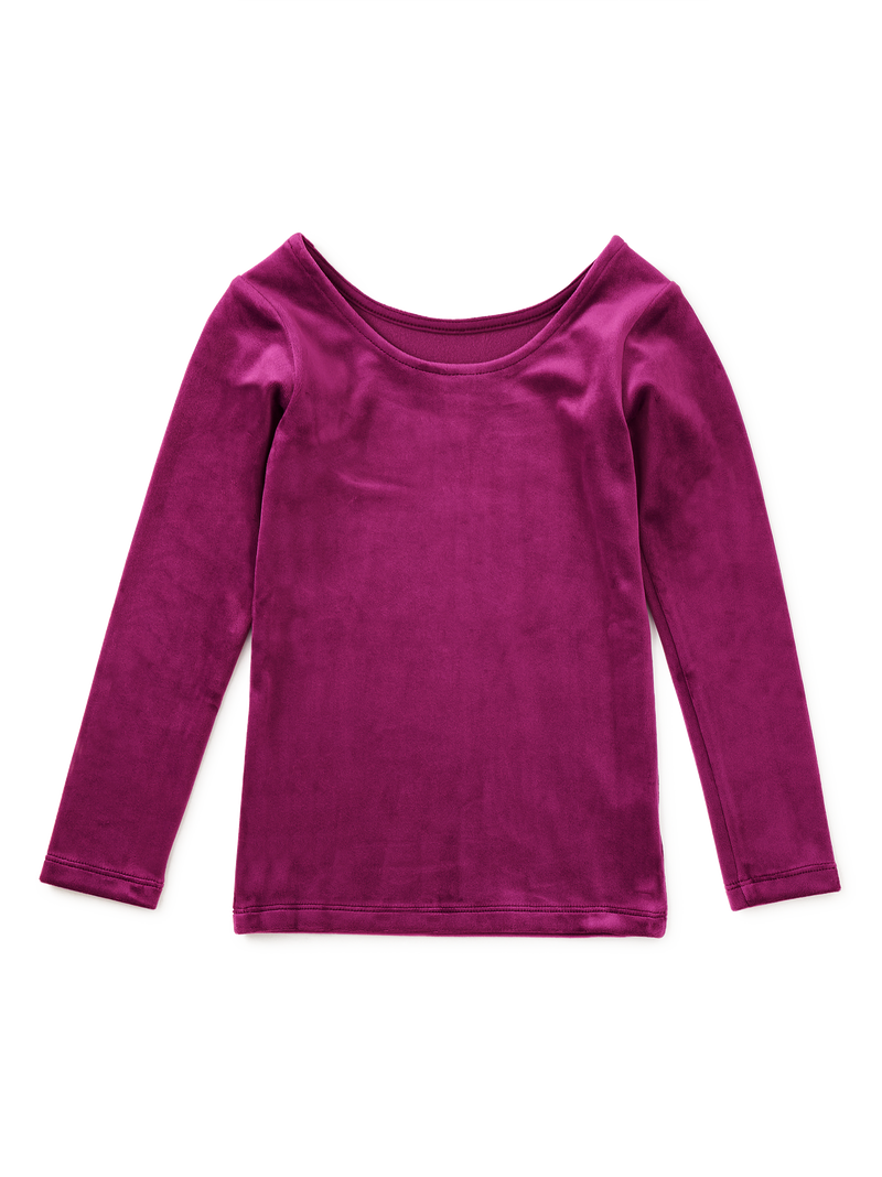 Velour Long Sleeve Slim Fit To in Cosmic Berry - View 2
