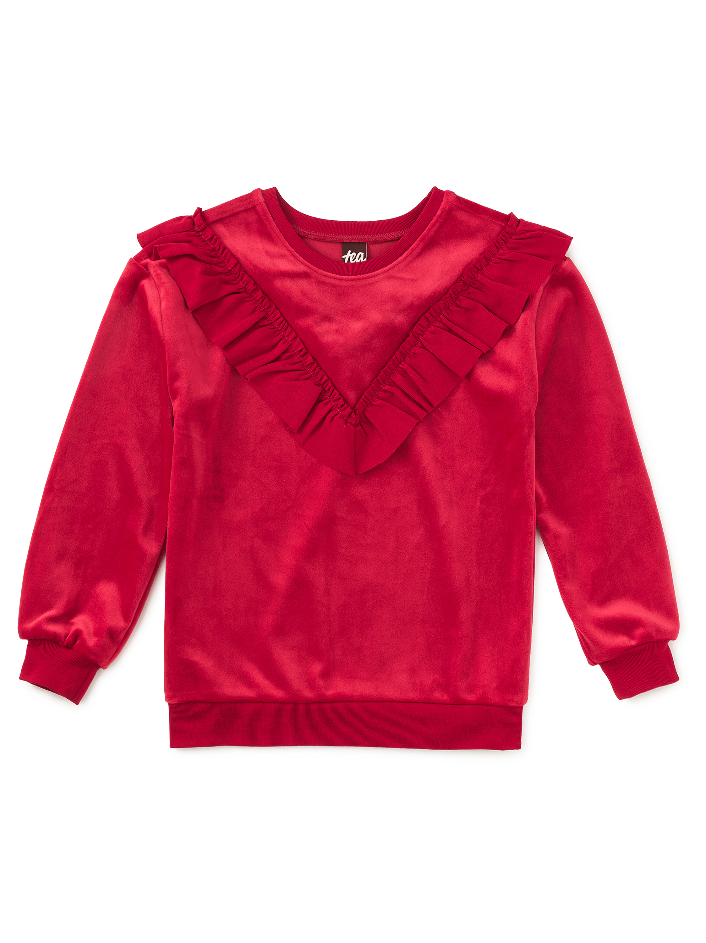 Velour Ruffle Tunic Top