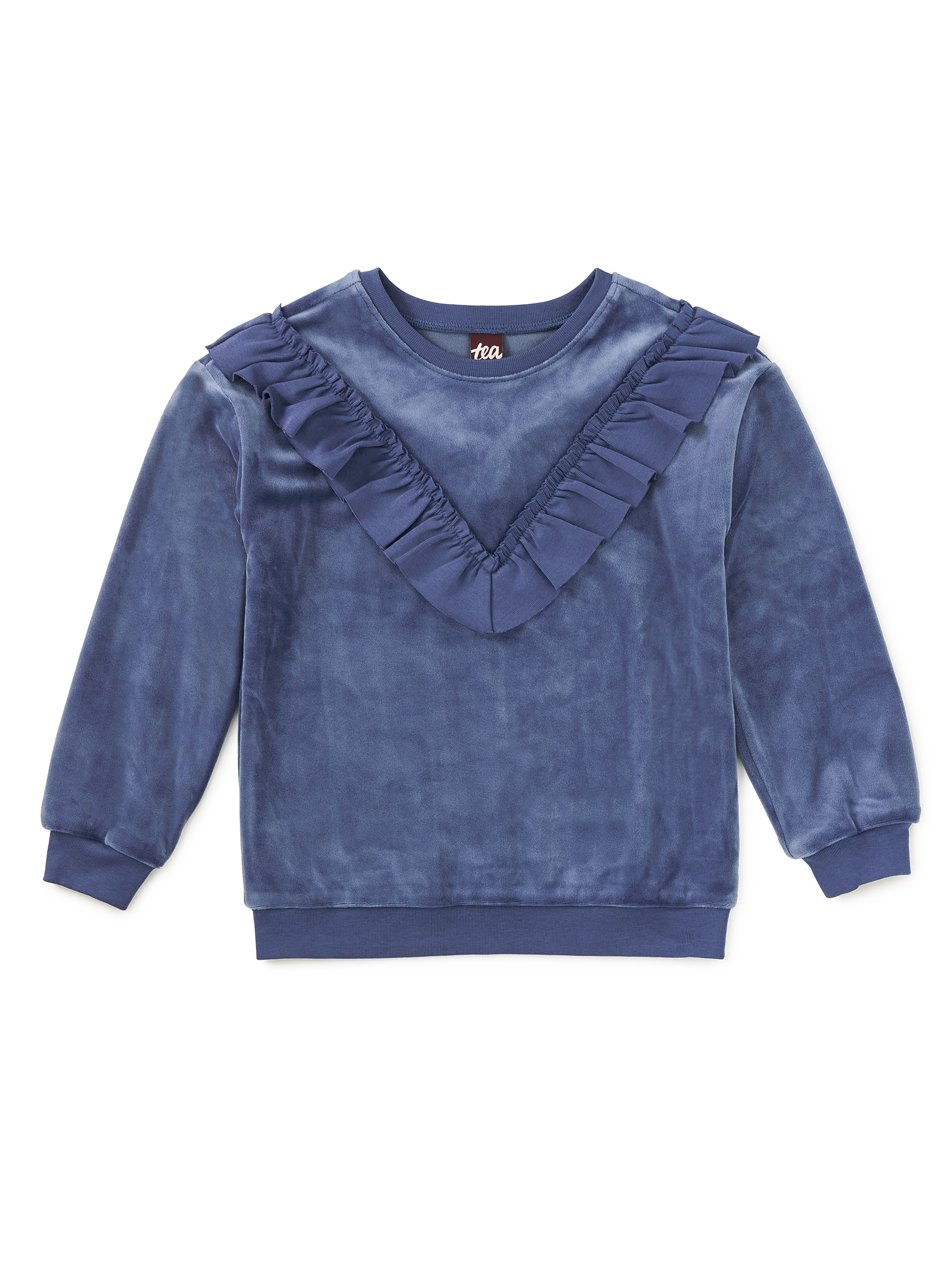 Velour Ruffle Tunic Top