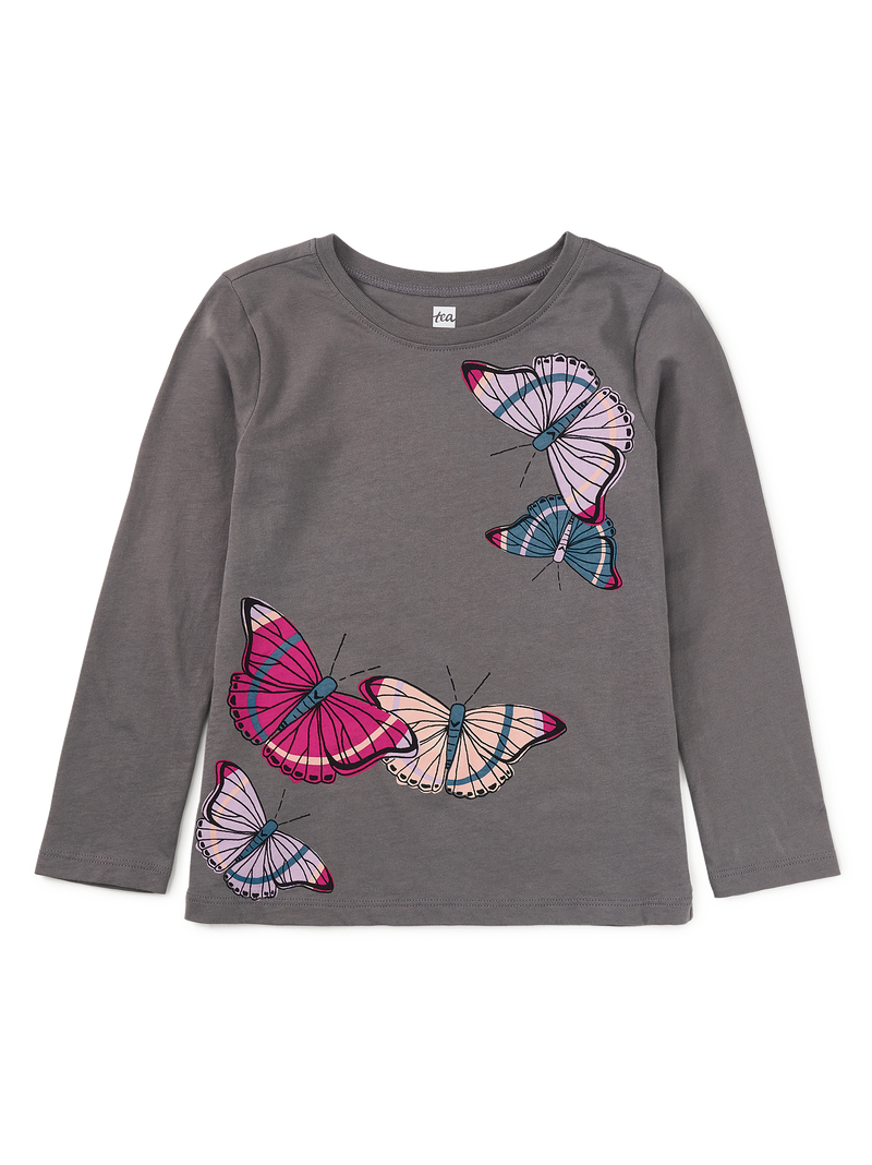 Butterflies Graphic Tee in Thunder - View 1