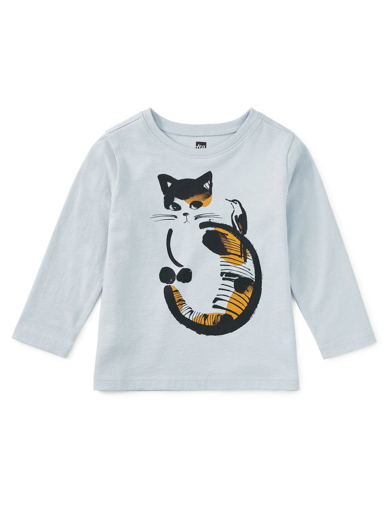 Ink Wash Kitty Graphic Tee in Ice - View 2
