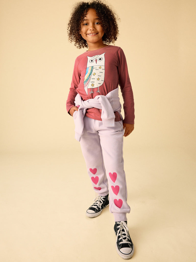 Rainbow Eagle Owl Graphic Tee in Tropical Orchid - View 2