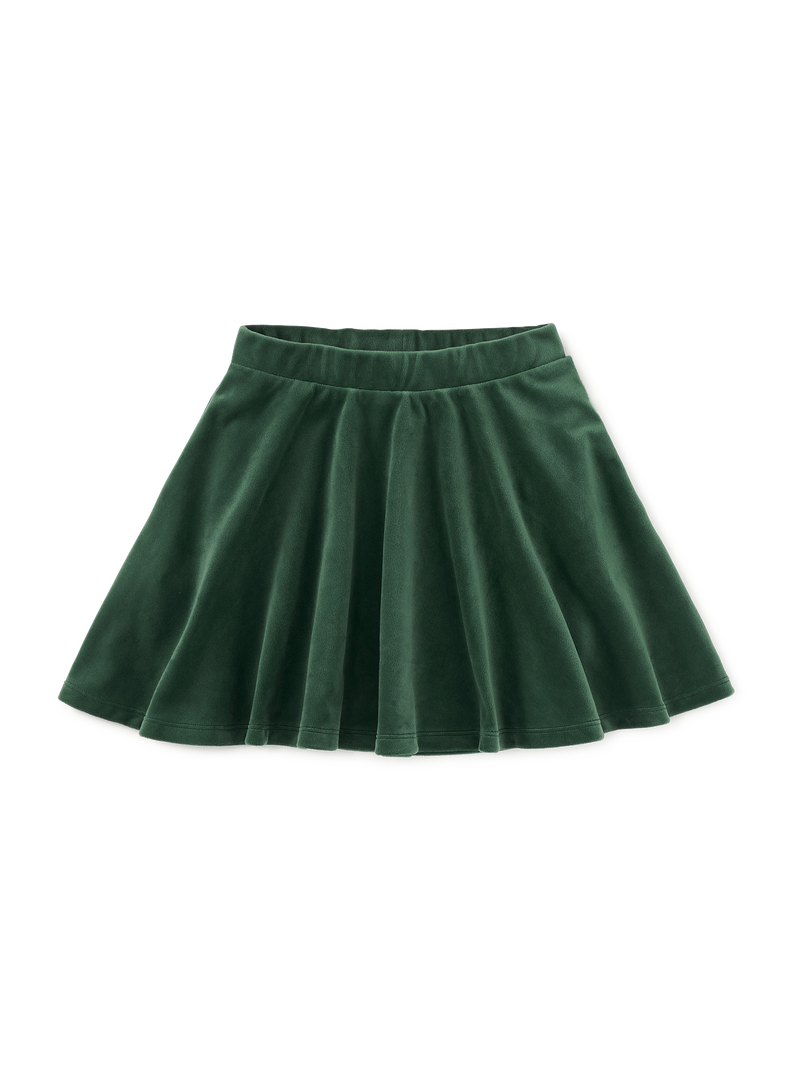 Velour Twirl Skirt in Pineneedle - View 1