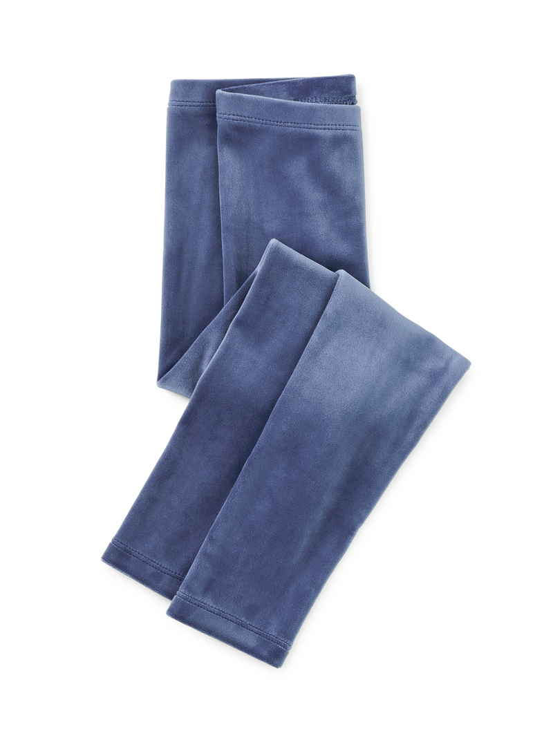 Velour Leggings in Naval Blue - View 1