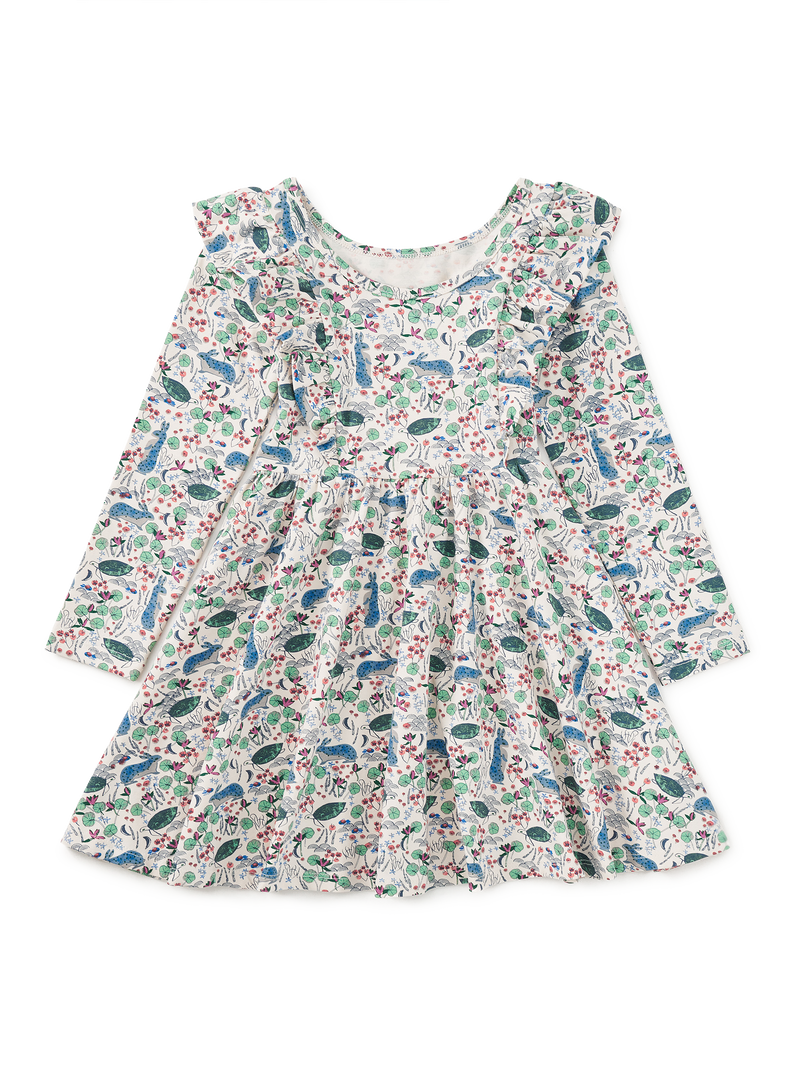 Ruffle Shoulder Ballet Dress in Rabbit And Turtle Folktale - View 2