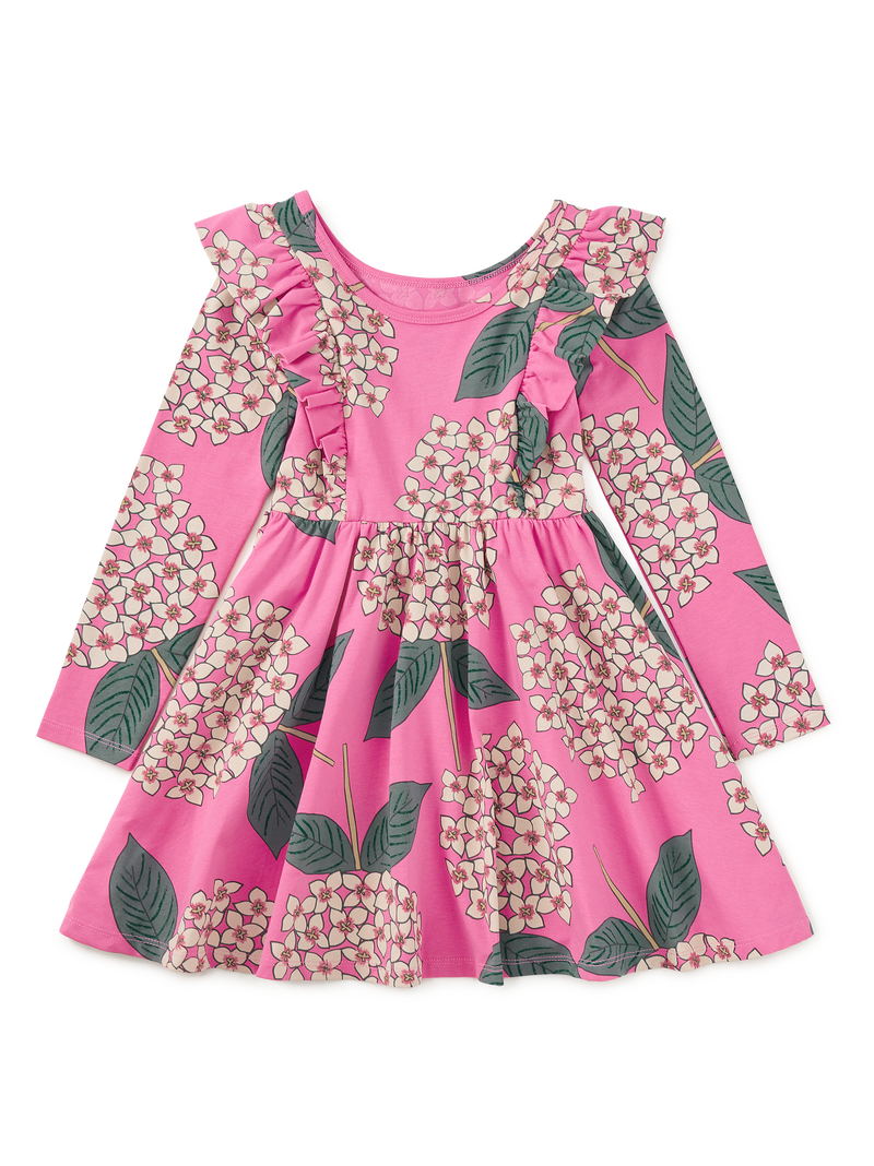 Ruffle Shoulder Ballet Dress in Hydrangea Burst - View 2