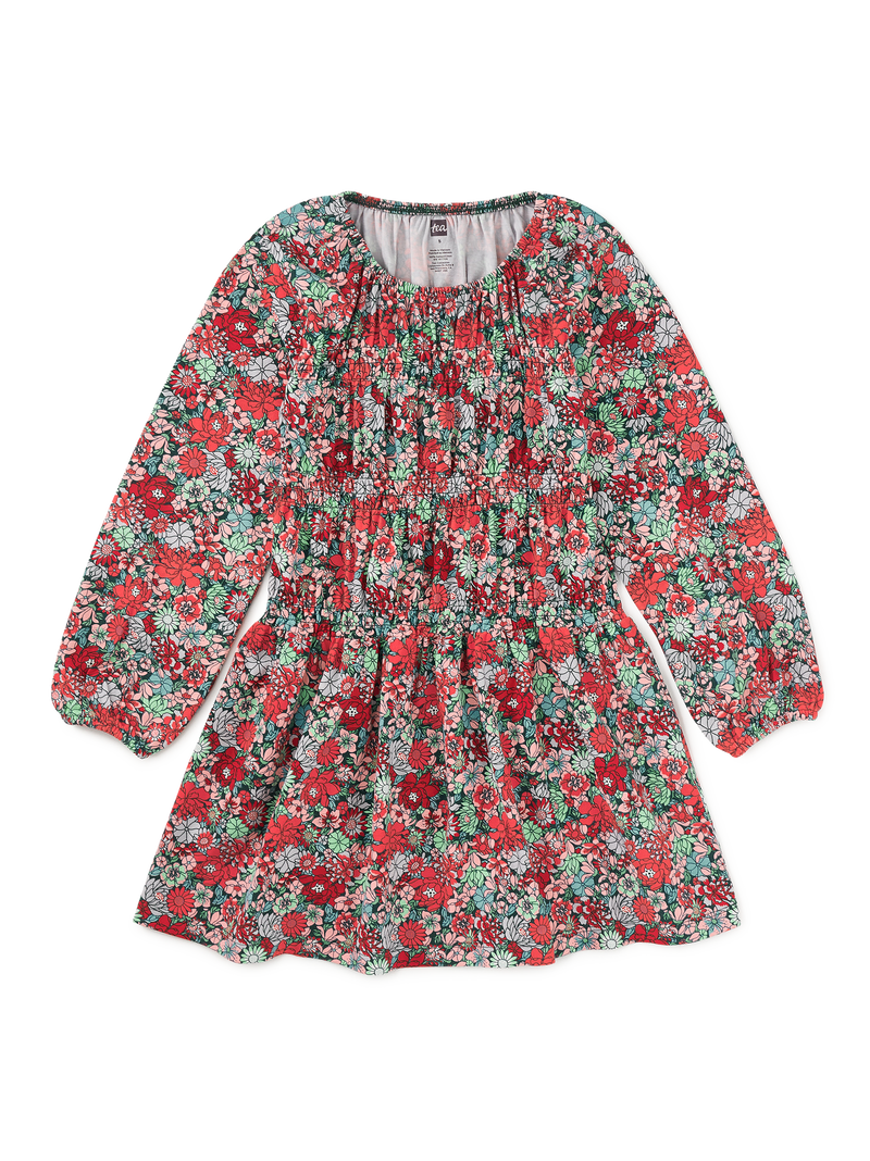 Smocked Blouson Dress in Suzhou Garden Floral - View 1