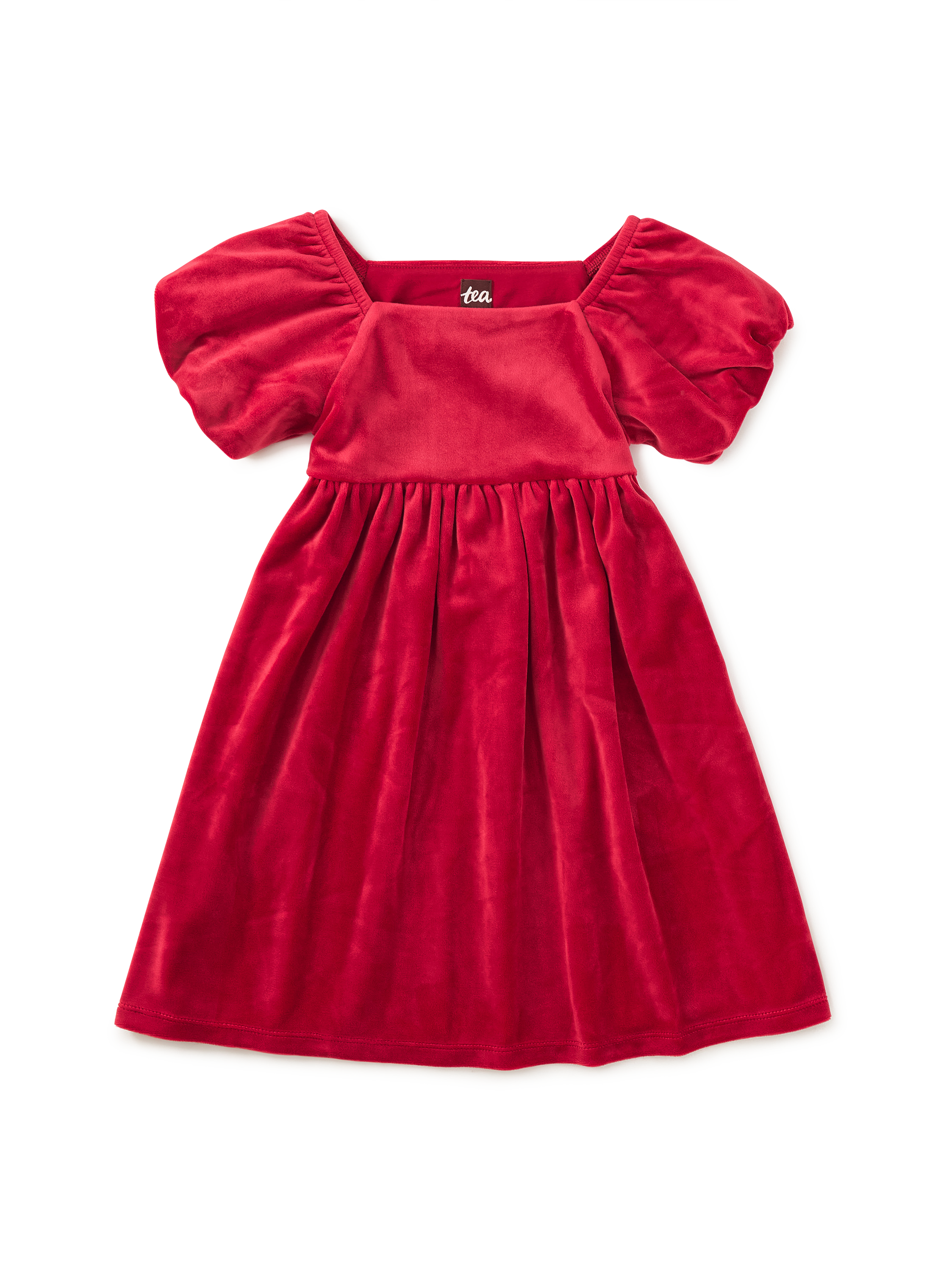 Puff Shoulder Velour Dress
