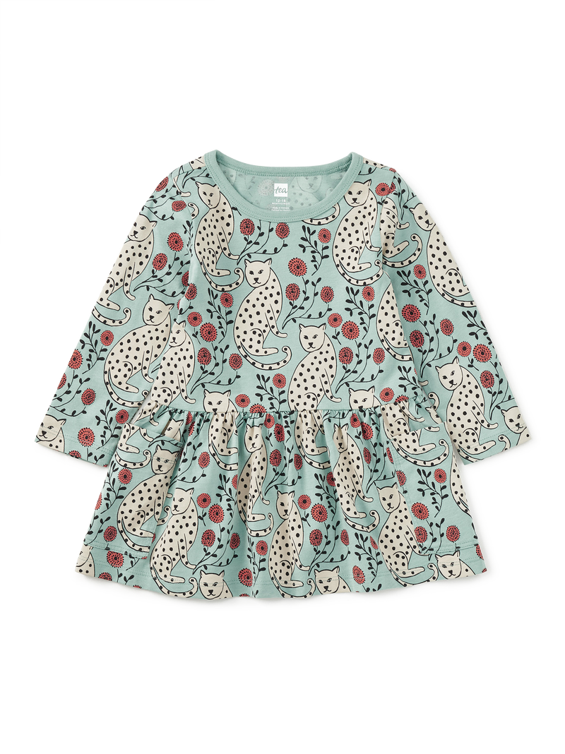 Long Sleeve Pocket Dress in Leopard Floral - View 2