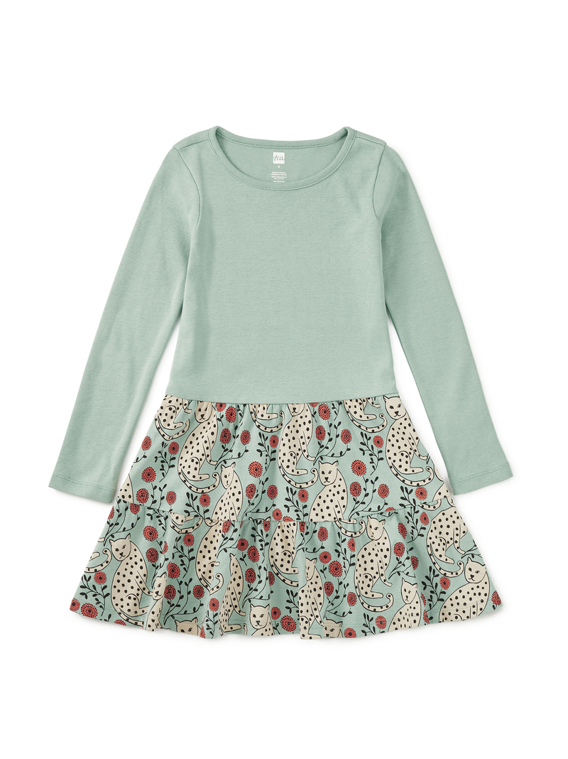 Tiered Skirted Twirl Dress in Leopard Floral - View 1