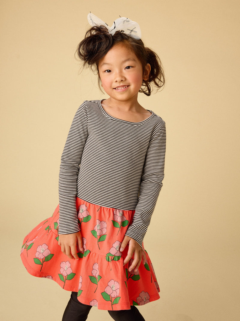 Tiered Skirted Twirl Dress in Winter Camellia - View 2