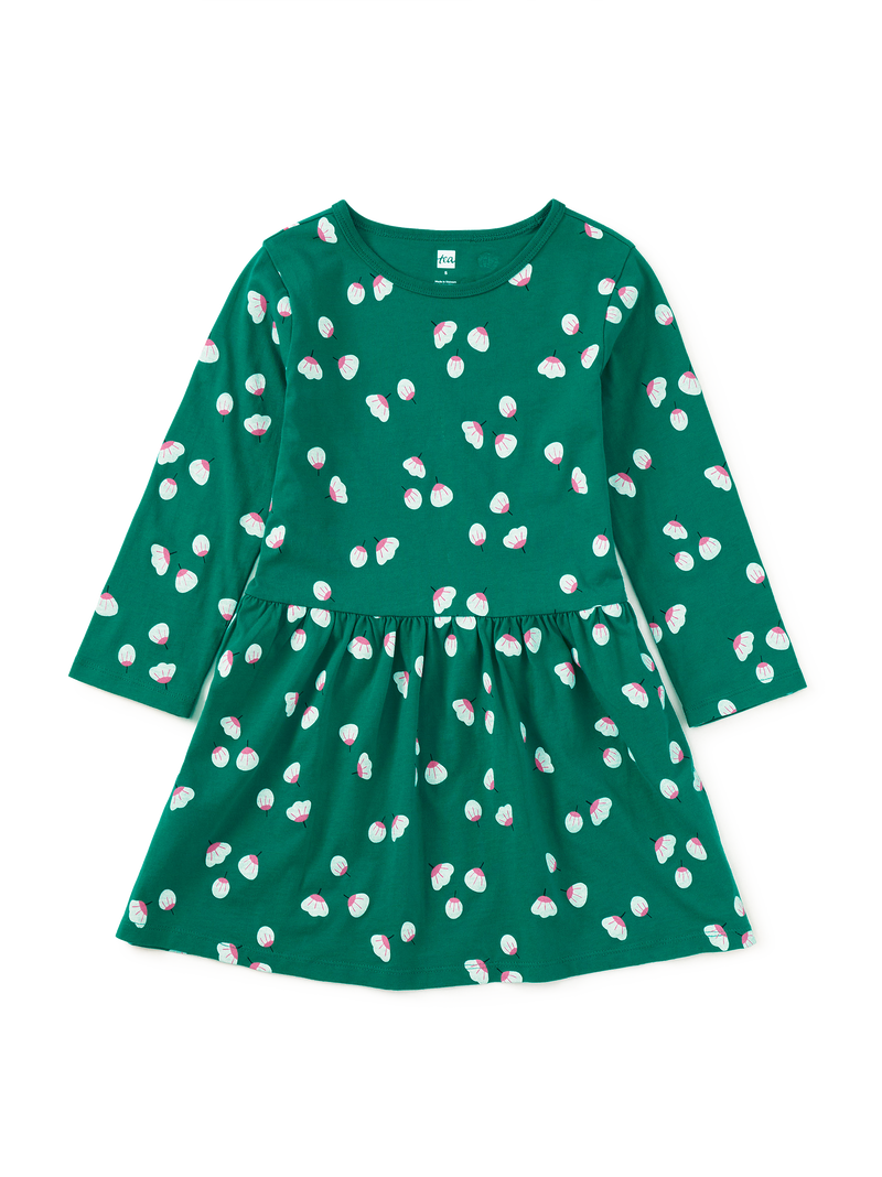Long Sleeve Skirted Dress in Fan Floral - View 1