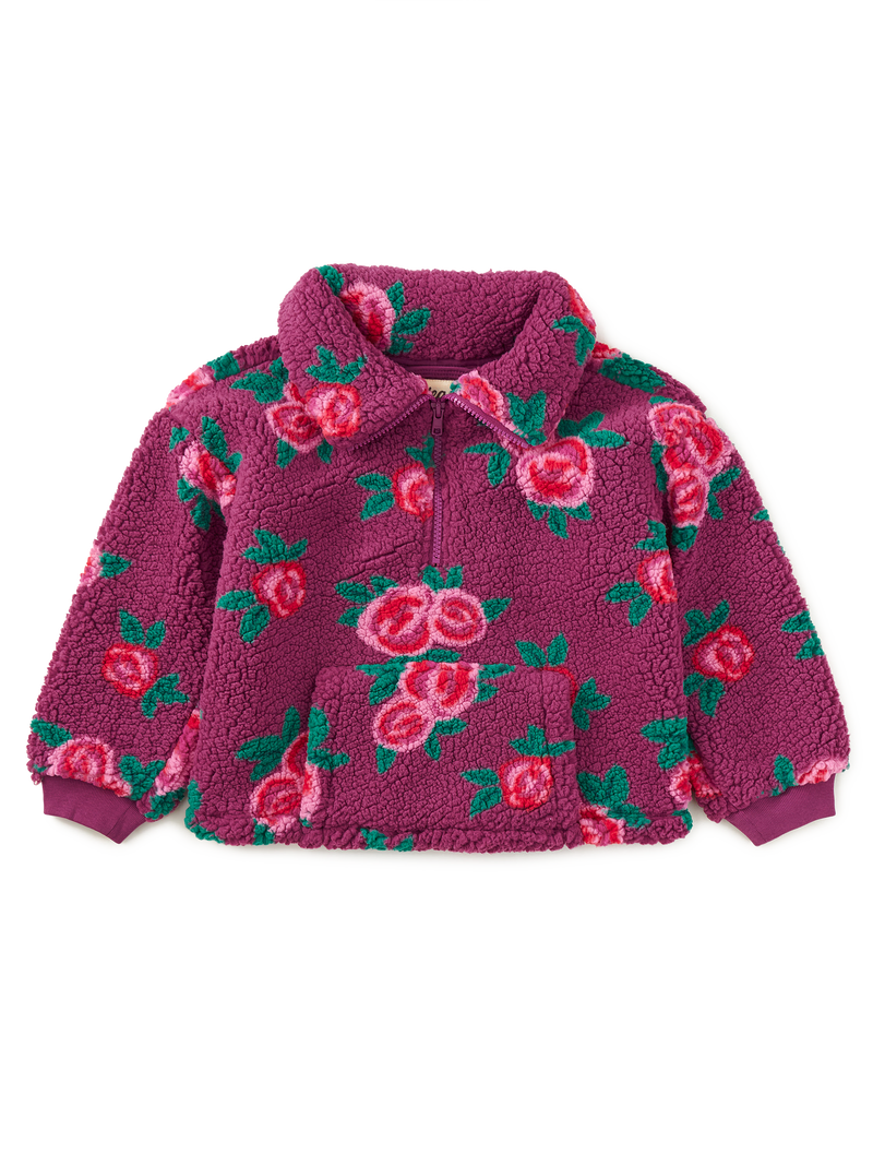 Teddy Fleece Pullover in Painted Rose - View 1