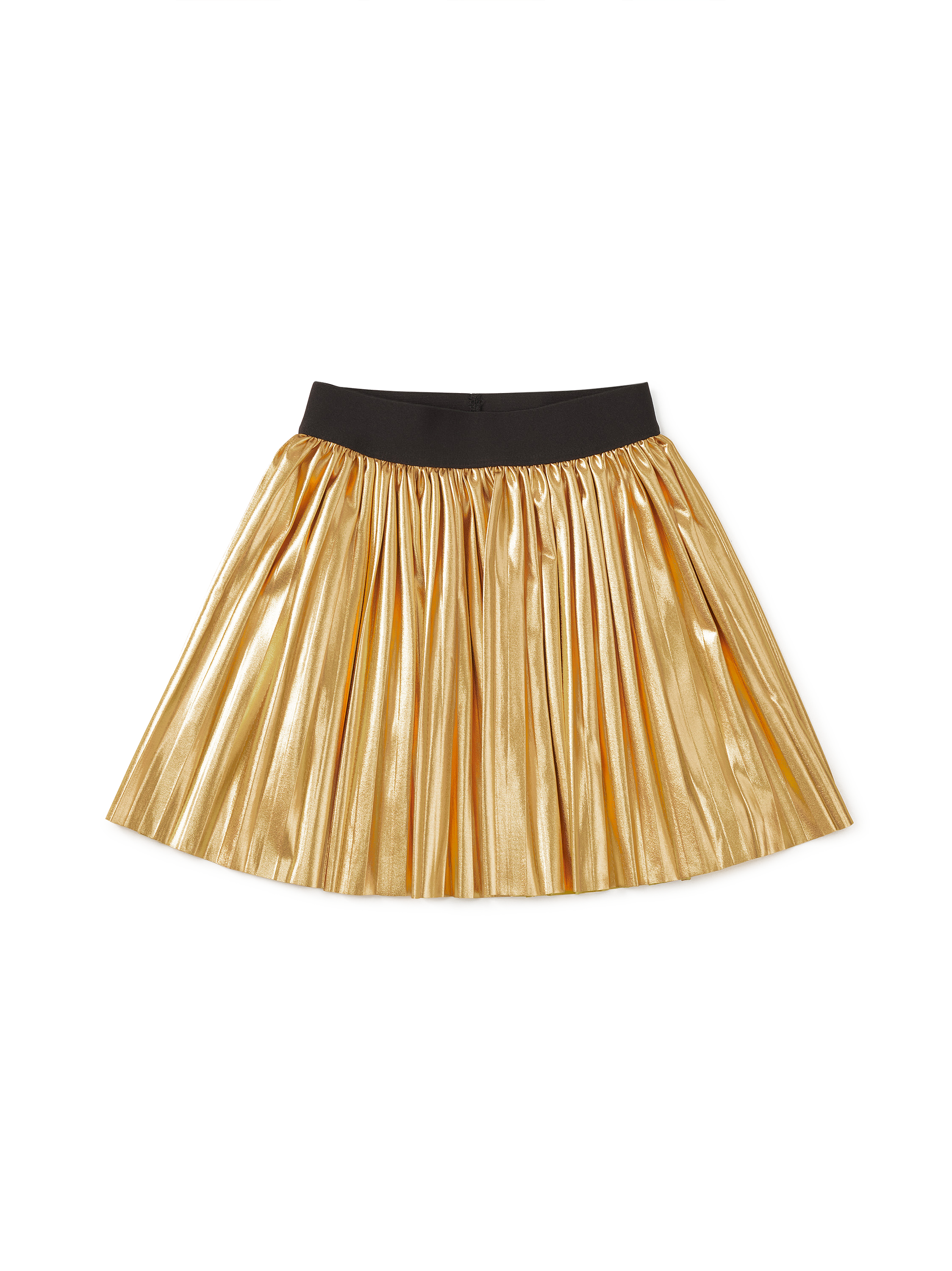 Pleated Metallic Twirl Skirt
