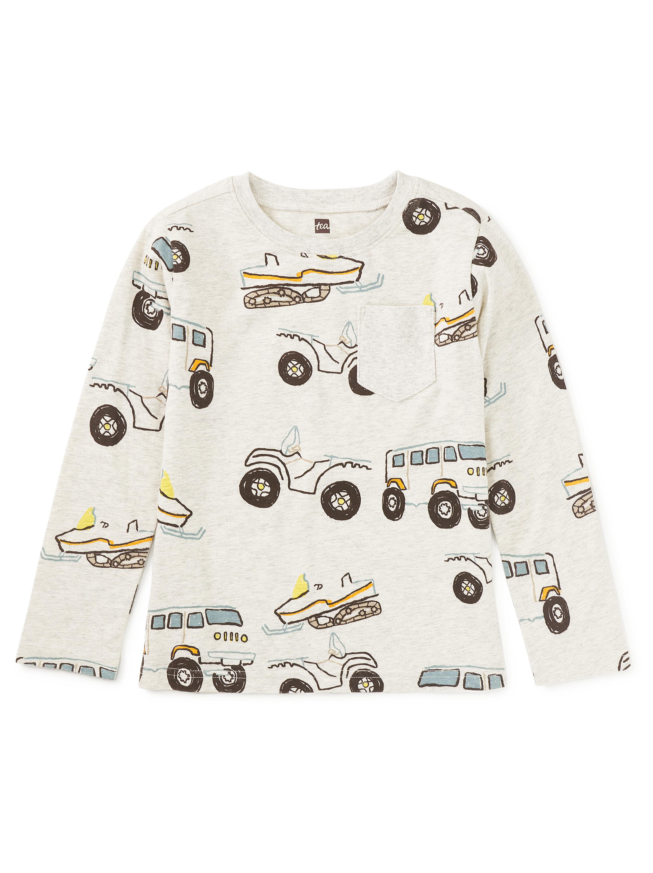Long Sleeve Printed Pocket Tee