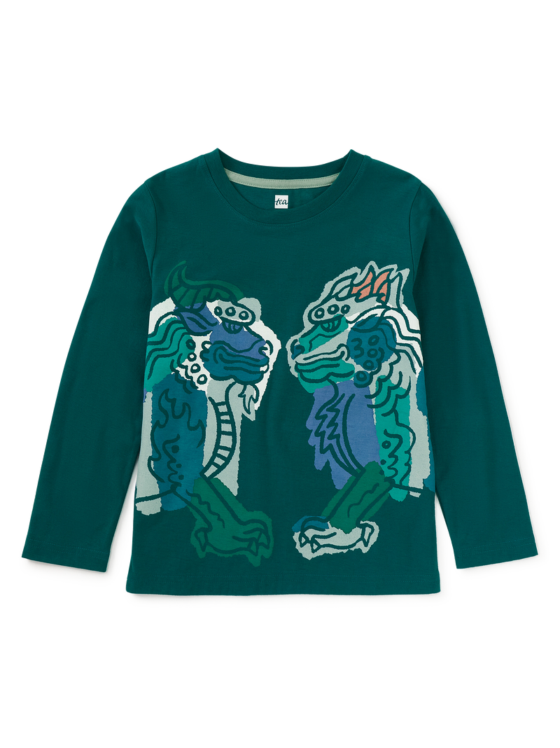 Mythical Xiezhi Graphic Tee in Jade - View 1