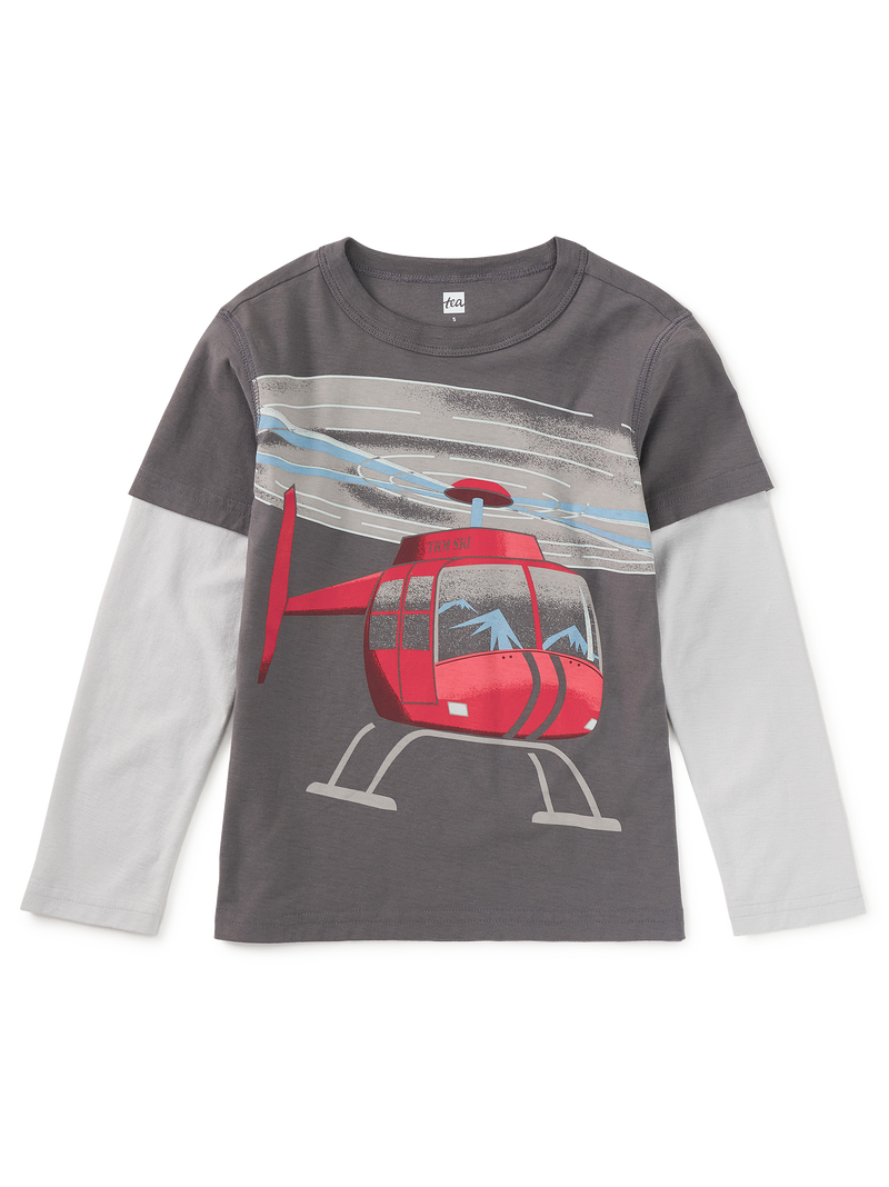 Heliskiing Layered Tee in Thunder - View 1