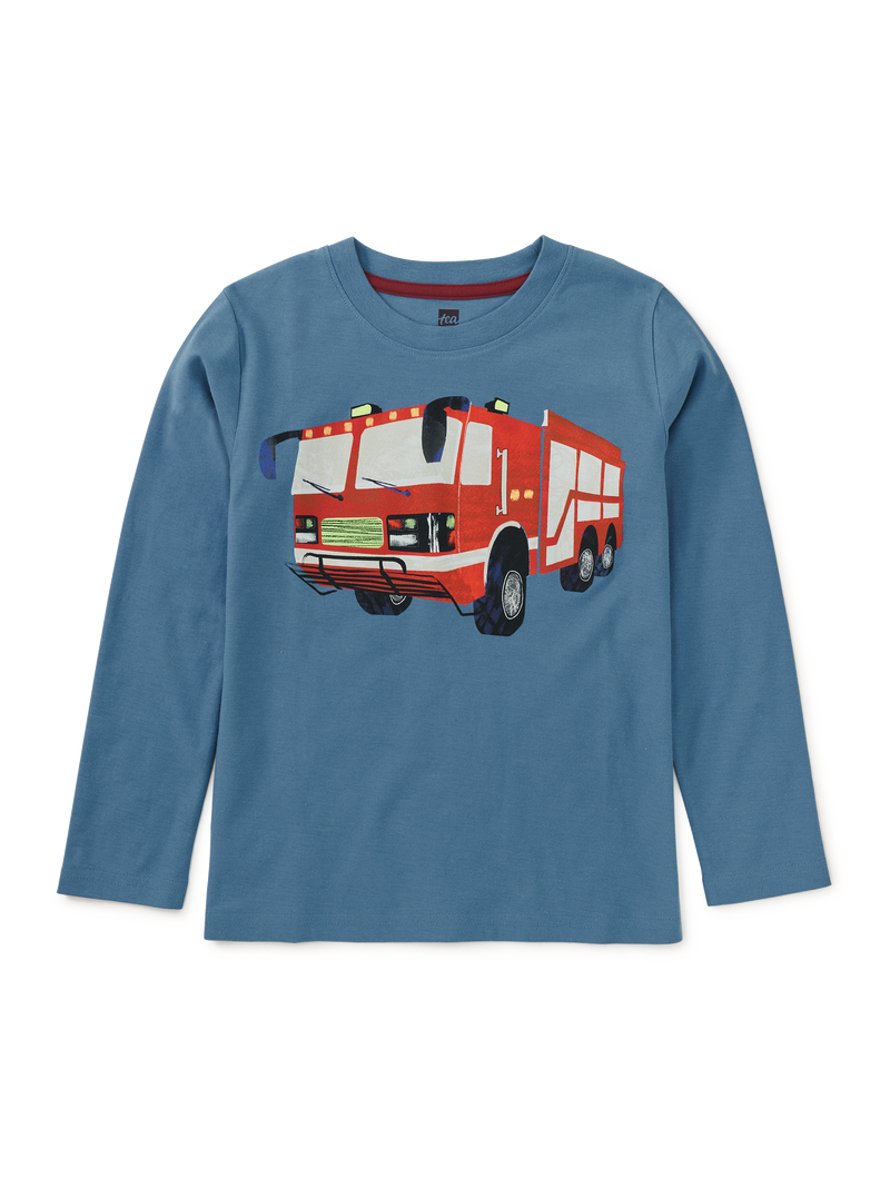 Firetruck Graphic Tee in Coronet Blue - View 1