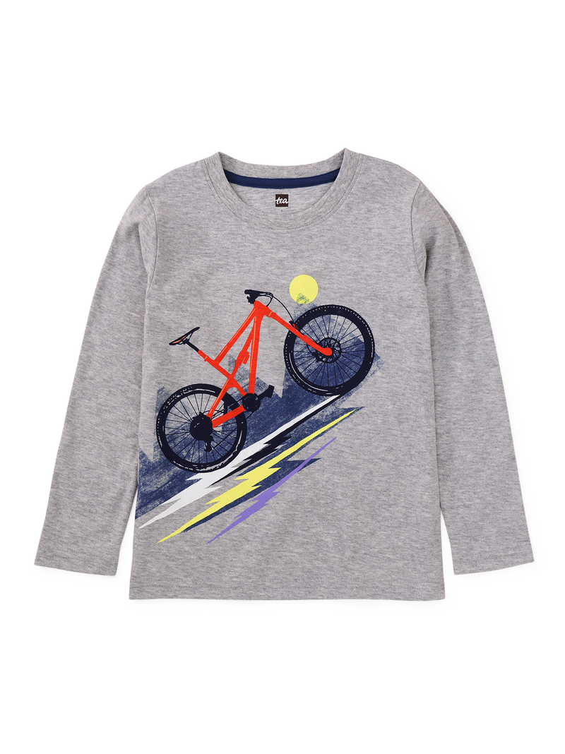 Uphill Ride Graphic Tee in Med Heather Grey - View 1