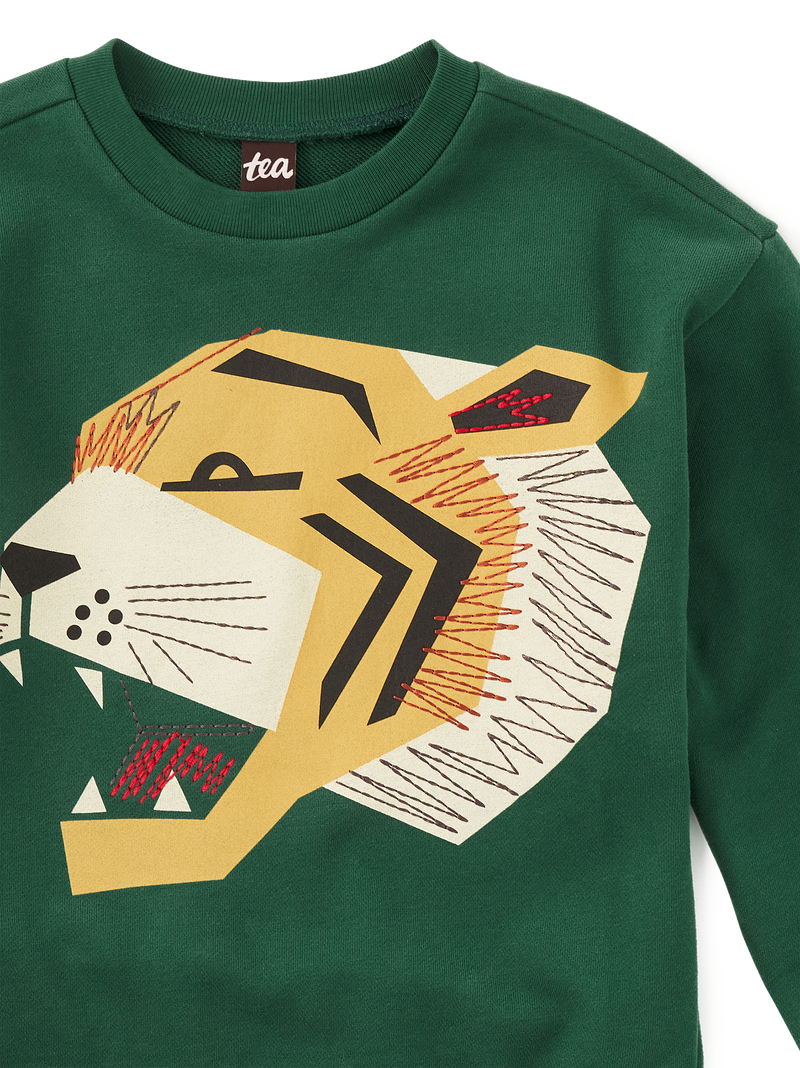 Embroidered Tiger Popover in Jungle - View 2