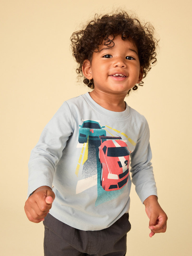 Racecars Graphic Tee in Blue Fog - View 2
