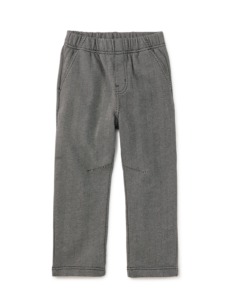 Barrel Leg Trousers in Herringbone - View 1