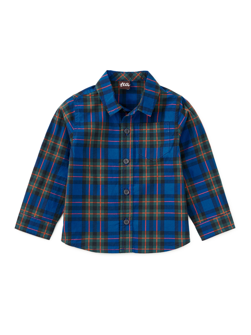 Plaid Button Up Shirt in Busan Holiday Plaid - View 2