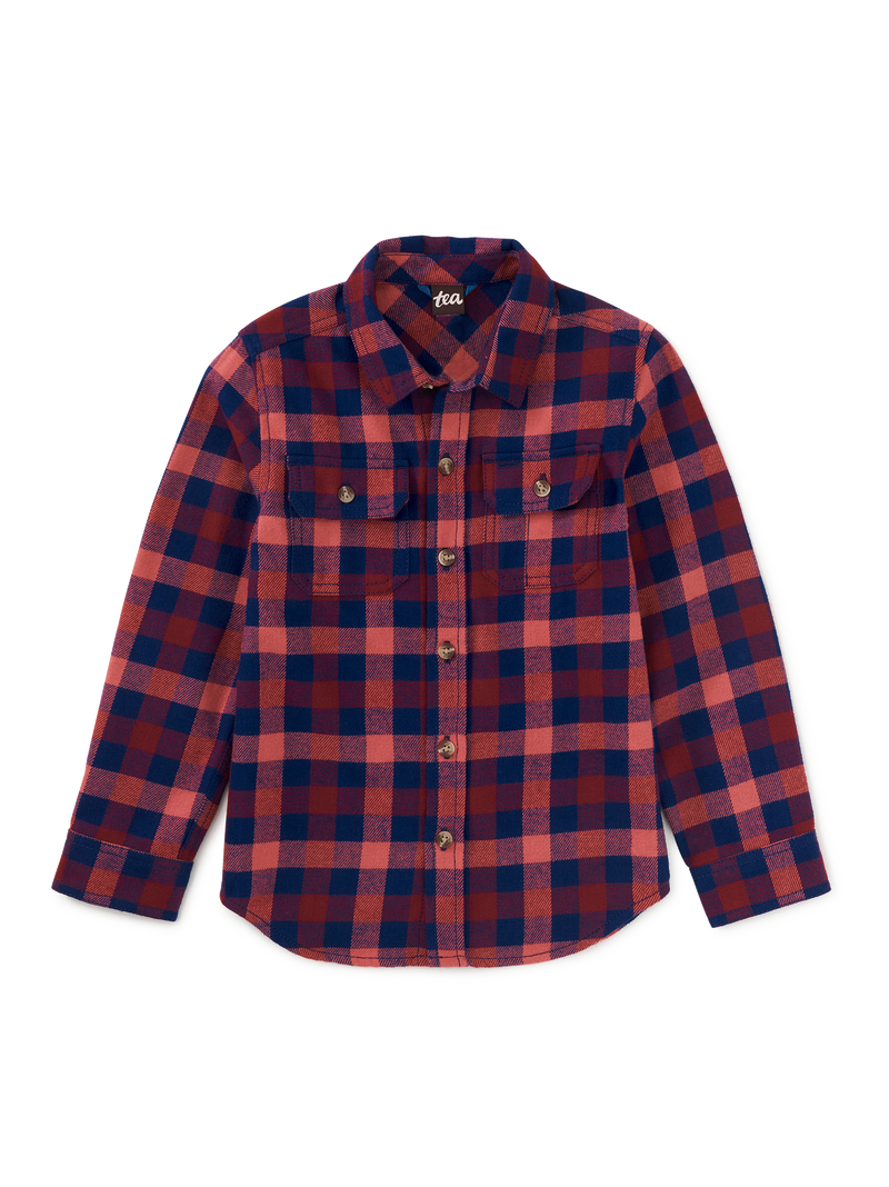 Flannel Button Up Shirt in Daegu Plaid - View 1