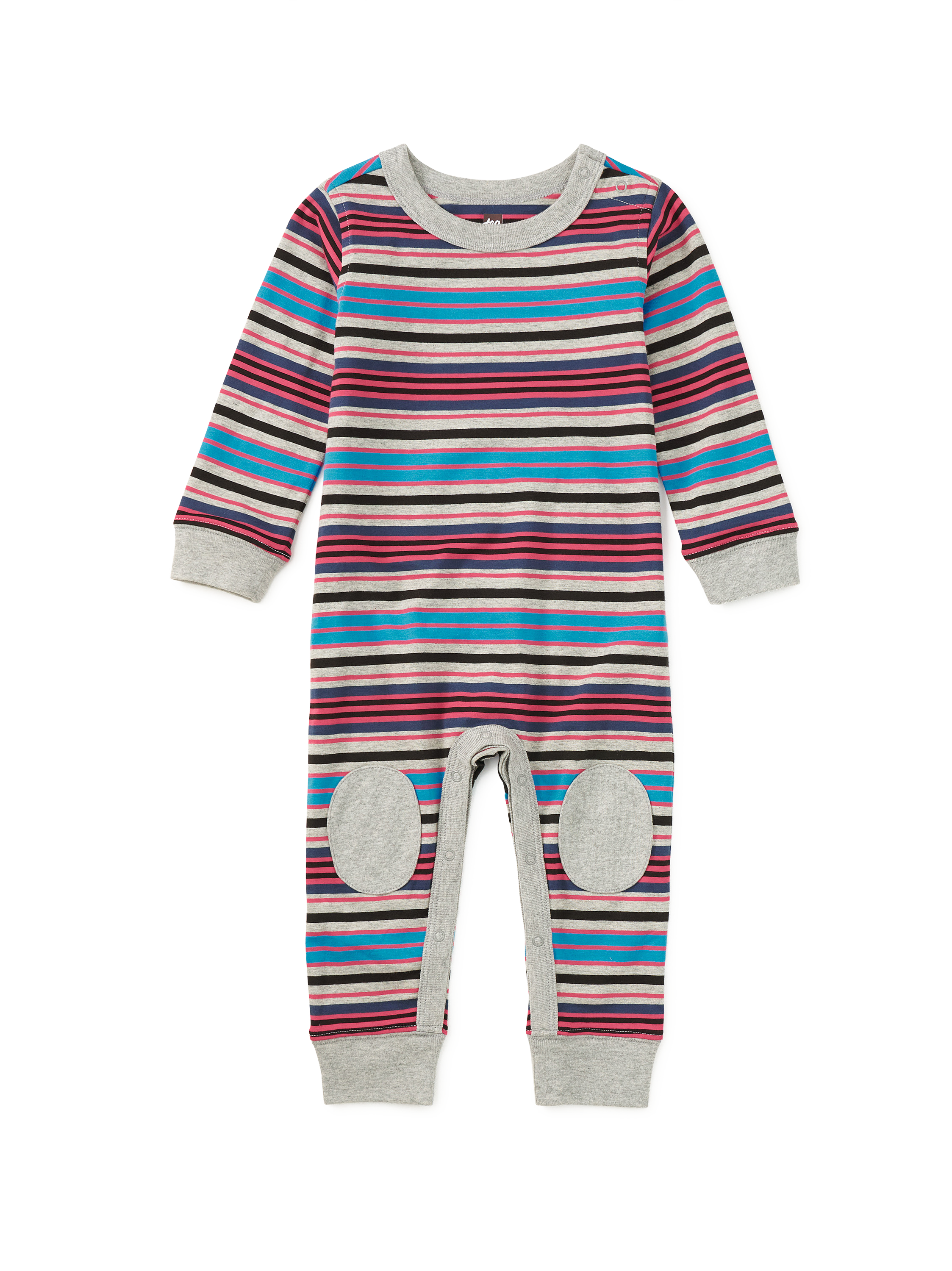 Stripe Knee Patch Baby Romper